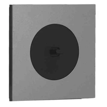 SCHNEIDER Odace Interrupteur va et vient/bouton poussoir à levier noir onyx et plaque simple titane
