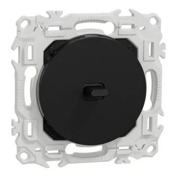 SCHNEIDER Odace Interrupteur va et vient/bouton poussoir à levier noir onyx - S940203