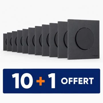 SCHNEIDER Odace Interrupteur va et vient/bouton poussoir noir onyx complet - Lot 10+1 offert