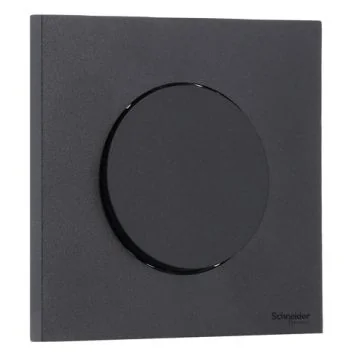 SCHNEIDER Odace Interrupteur va et vient/bouton poussoir noir onyx complet