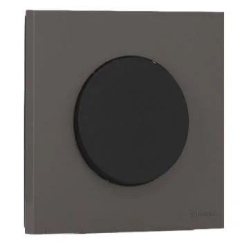 SCHNEIDER Odace Interrupteur va et vient/bouton poussoir noir onyx et plaque simple gris basalte