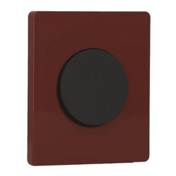 SCHNEIDER Odace Interrupteur va et vient/bouton poussoir noir onyx et plaque simple Architecte sienne émaillé