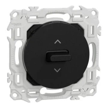 SCHNEIDER Odace Interrupteur/poussoir volets roulants noir onyx - S940208