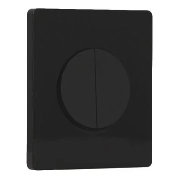 SCHNEIDER Odace Interrupteur double va et vient/bouton poussoir noir onyx et plaque simple Architecte noir émaillé