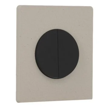 SCHNEIDER Odace Interrupteur double va et vient/bouton poussoir noir onyx et plaque simple Architecte béton