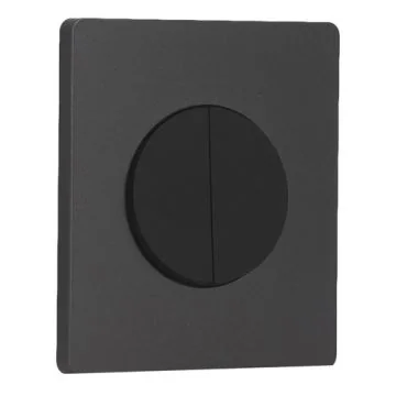 SCHNEIDER Odace Interrupteur double va et vient/bouton poussoir noir onyx et plaque simple Architecte perle noire
