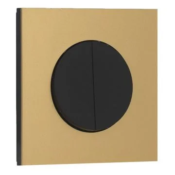 SCHNEIDER Odace Interrupteur double va et vient/bouton poussoir noir onyx et plaque simple laiton