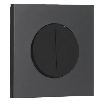 Interrupteur double va et vient/bouton poussoir SCHNEIDER Odace noir onyx et plaque simple perle noire