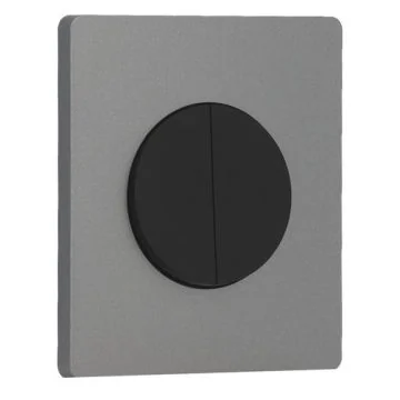 SCHNEIDER Odace Interrupteur double va et vient/bouton poussoir noir onyx et plaque simple titane