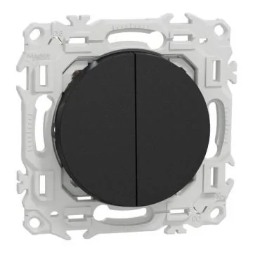 double interrupteur Schneider Odace noir