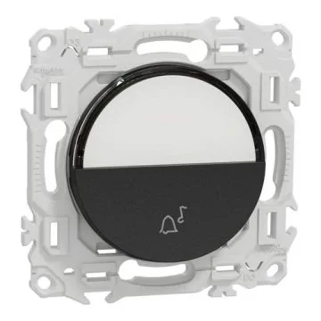 SCHNEIDER Odace Bouton poussoir porte-étiquette noir onyx - S940246