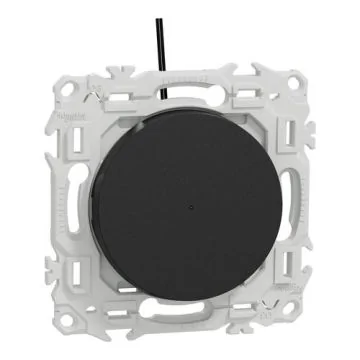 SCHNEIDER Odace Interrupteur va et vient/bouton poussoir à voyant lumineux vert noir onyx - S940263