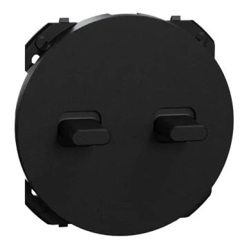 enjoliveur noir mat pour interrupteur double à levier Schneider Odace