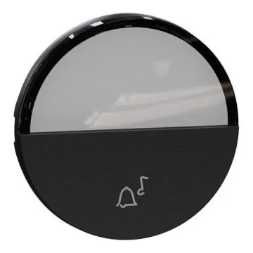 Enjoliveur avec porte étiquette bouton poussoir Schneider Odace noir