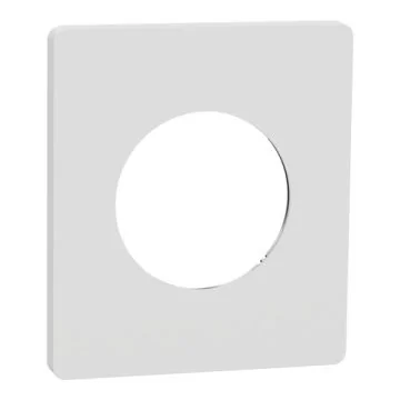 plaque de finition 1 poste Schneider Odace Architecte effet céramique blanc