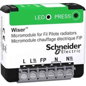 SCHNEIDER Wiser Micro-module encastré Zigbee pour pilotage radiateur électrique fil pilote - THG_CCTFR6710