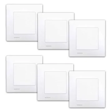SIEMENS Delta Viva Lot de 6 interrupteurs va et vient complets - Blanc