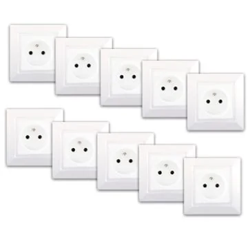 SIEMENS Delta One Lot de 10 prises de courant 2P+Terre - Blanc