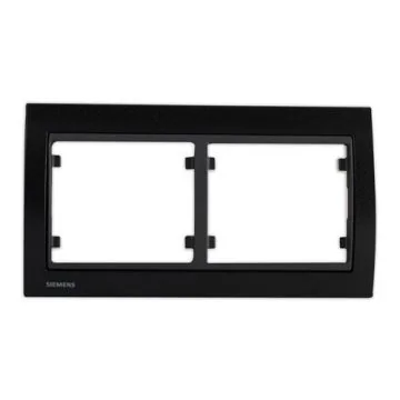 SIEMENS Delta Iris Plaque double horizontale - Métal noir