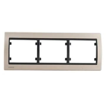 SIEMENS Delta Iris Plaque triple horizontale - Métal champagne