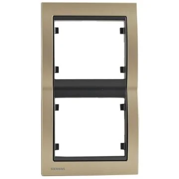 SIEMENS Delta Iris Plaque double verticale - Métal champagne