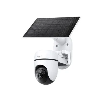 TAPO Caméra de surveillance connectée Wifi extérieure 2K solaire motorisée blanche - TC90 kit