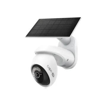 TAPO Caméra de surveillance connectée Wifi extérieure 4K solaire motorisée blanche - TC92 KIT