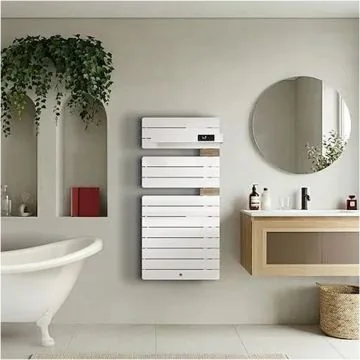 THERMOR Allure 4 classique Sèche serviettes électrique connecté blanc brillant chêne 500W mât à droite - 483290