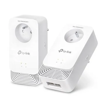 TP-LINK Kit de 2 CPL 1428Mbps 2 ports Ethernet Gigabit G.hn 2400 et prise gigogne intégrée - PG2405P KIT