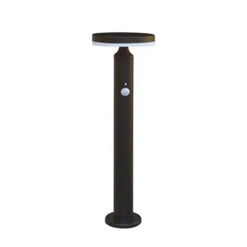 WATT & HOME Balise LED solaire sur piquet à détection Jupiter 600lm 3 modes métal noir - 401346