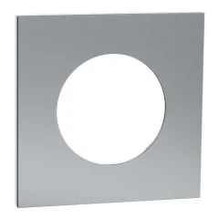 SCHNEIDER Odace Metal Plaque simple titane support blanc - S910702