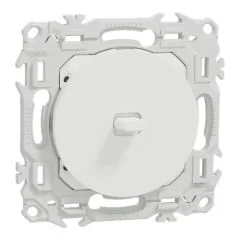 SCHNEIDER Odace Interrupteur va et vient/bouton poussoir &agrave; levier blanc craie - S920203