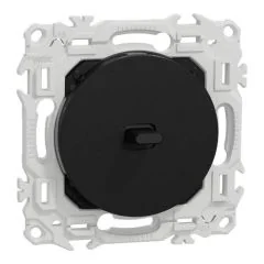 SCHNEIDER Odace Interrupteur va et vient/bouton poussoir &agrave; levier noir onyx - S940203