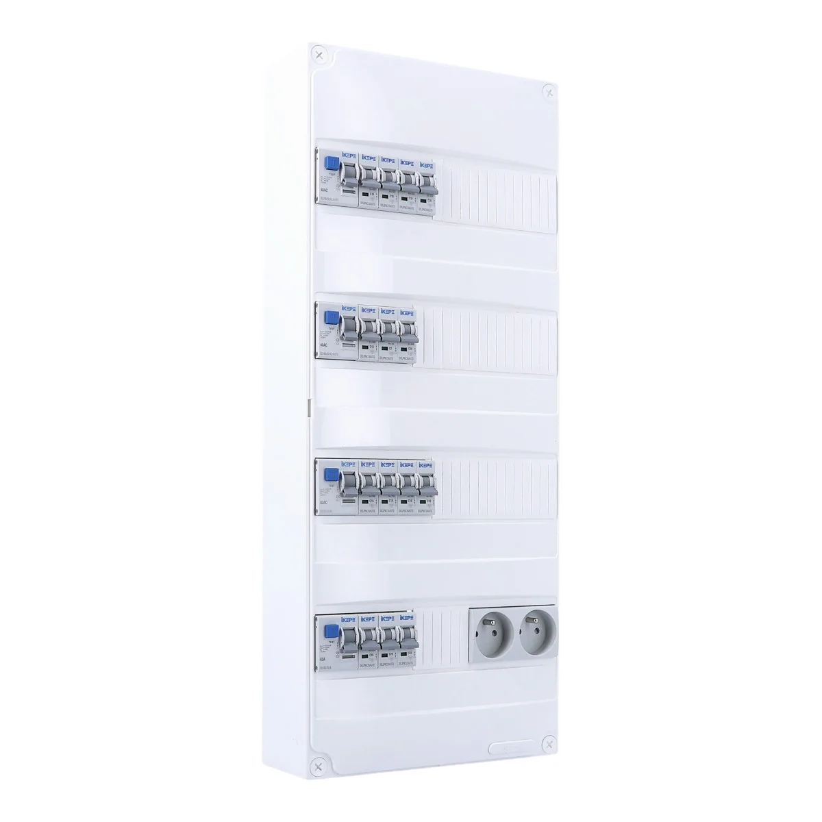 IKEPE Tableau électrique pré-équipé auto 4 rangées 2ID 40A 2ID 63A 14 disjoncteurs