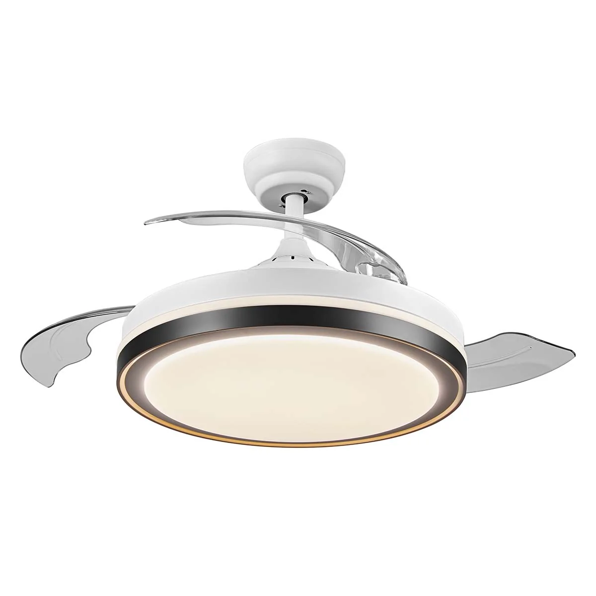OSRAM Ventilateur de plafond retractable réversible et lumineux 49W 3CCT 4200lm dimmable blanc