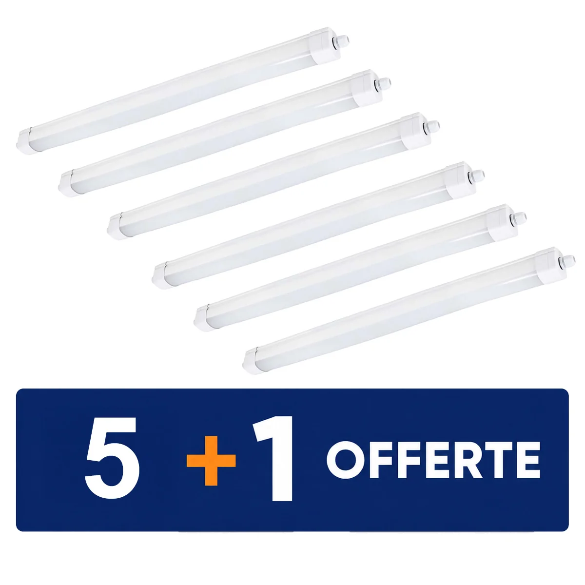 Réglette LED intégrée étanche 230V 50W 7500lm 3CCT 150cm grise - Lot 5+1 gratuit