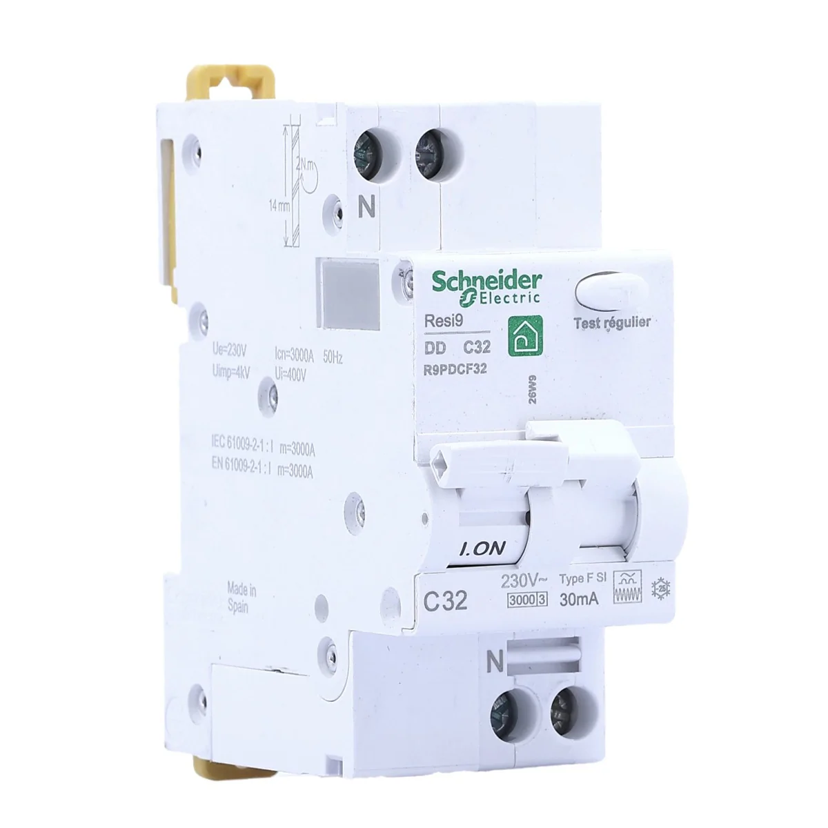 SCHNEIDER Resi9 Disjoncteur différentiel 32A 30mA type FSI 230V - R9PDCF32