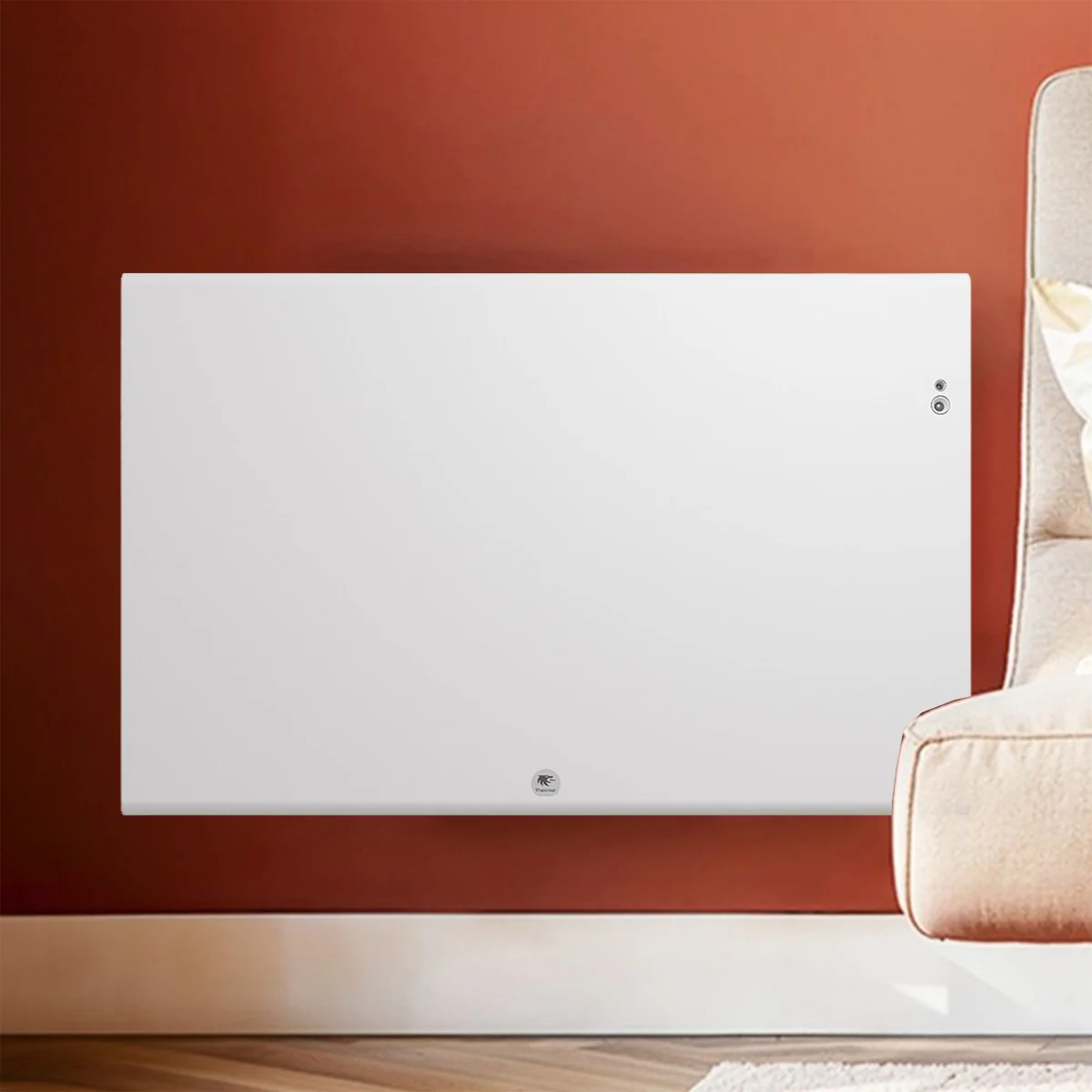 THERMOR Ingenio 5 Radiateur connecté gain de place à inertie double technologie horizontal blanc 2000W - 479333