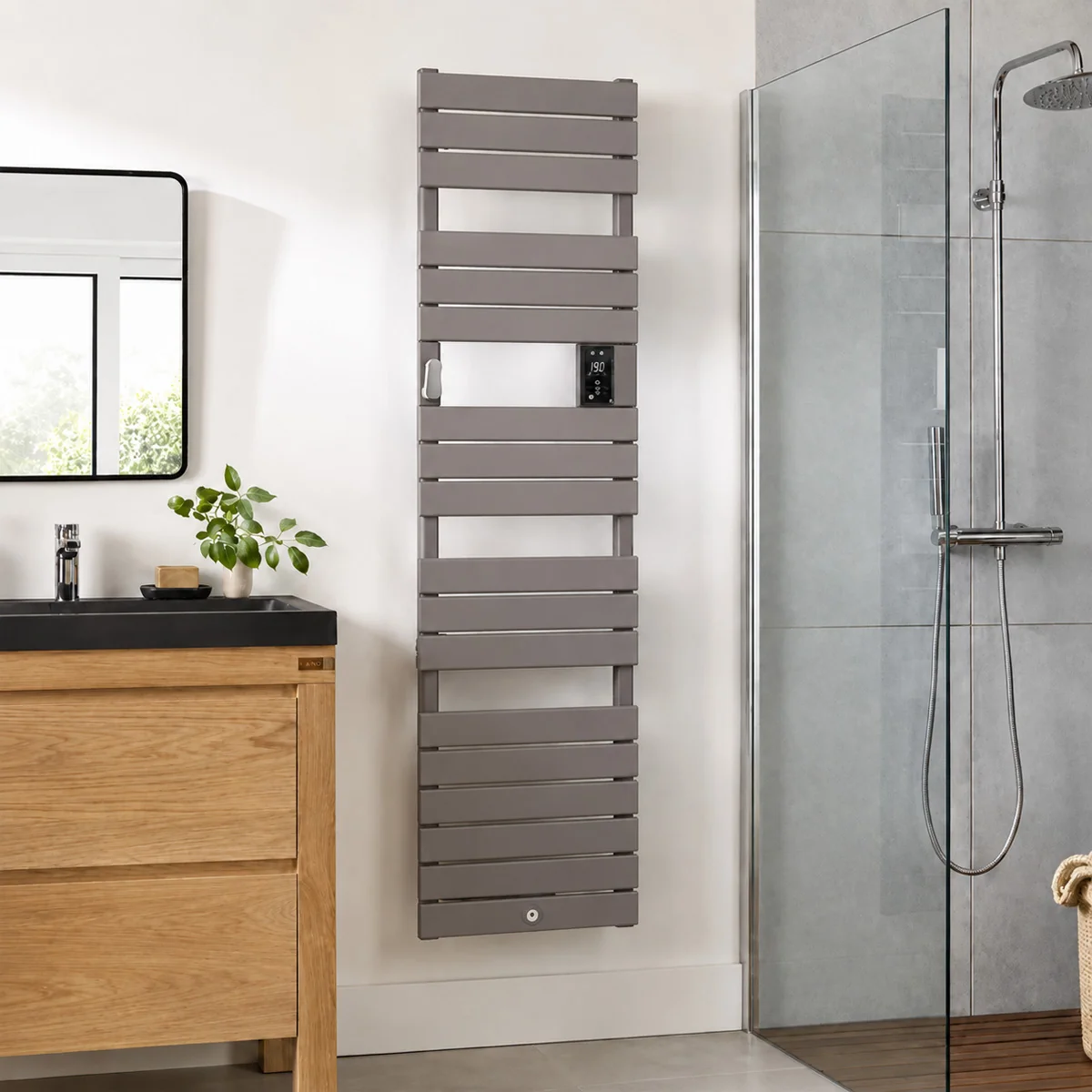 THERMOR Riviera 2 Sèche-serviettes étroit 750W gris roche - 497550