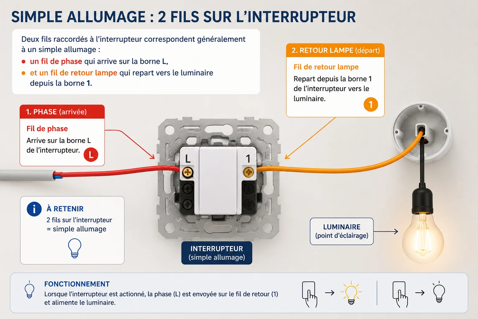 Interrupteur avec 2 fils