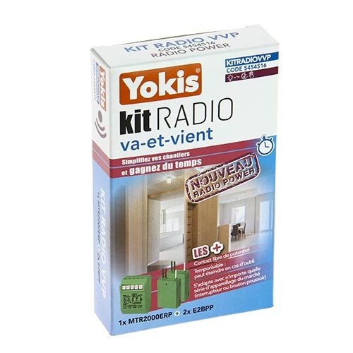 Interrupteur sans fil, kit radio Yokis va et vient