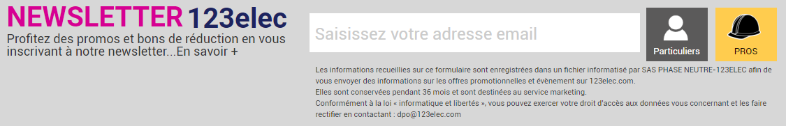 S'inscrire à la newsletter 123elec